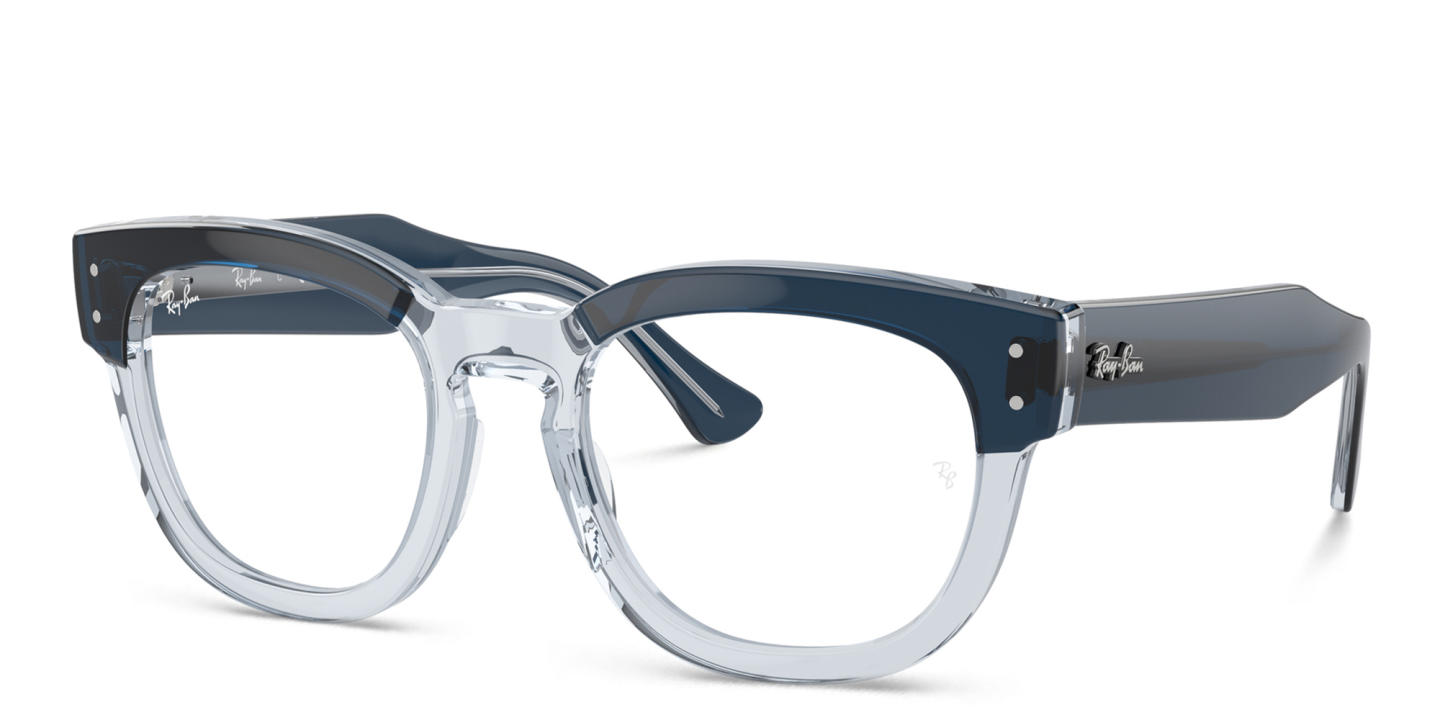 Shop Ray-Ban Mega Hawkeye Unisex Square Eyeglasses in Blue online.
