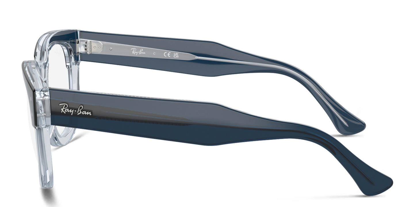 Shop Ray-Ban Mega Hawkeye Unisex Square Eyeglasses in Blue online.