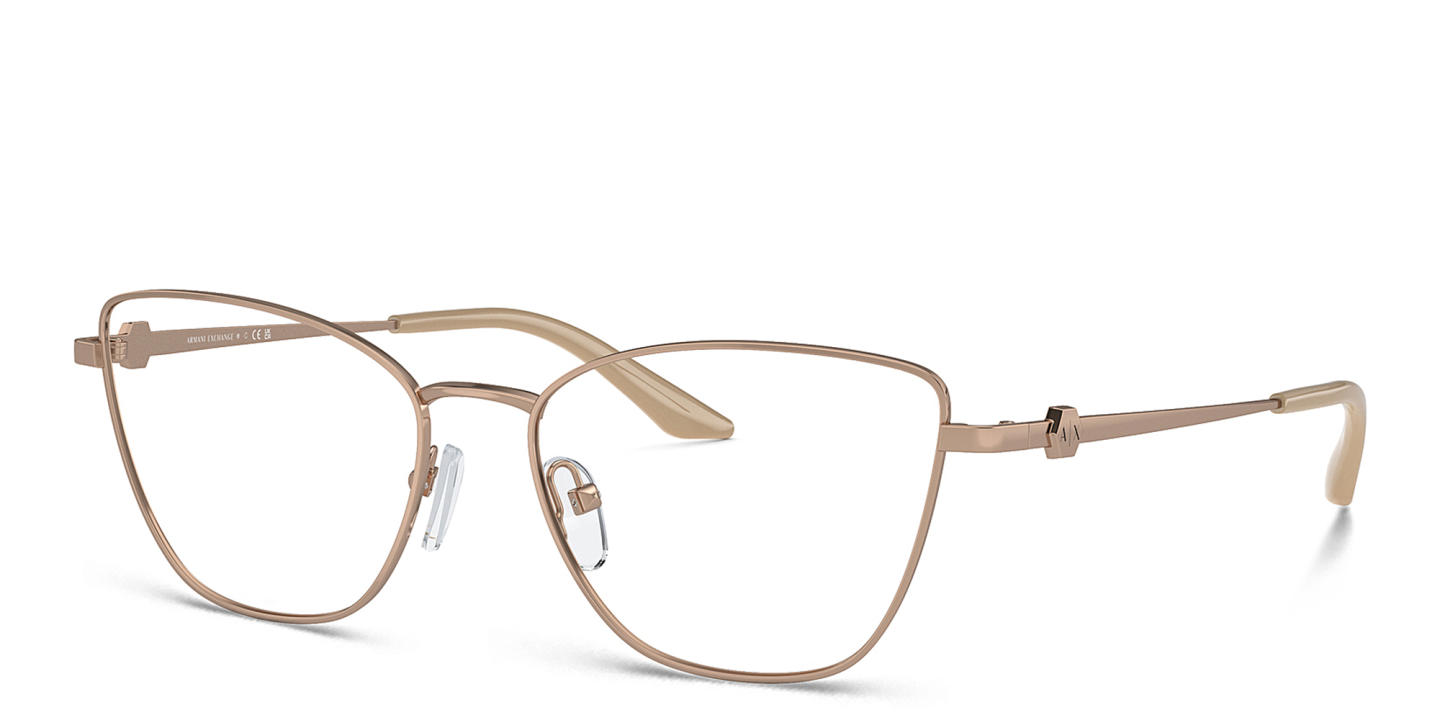 Armani Exchange Logo Cat-Eye Eyeglasses in Rose Gold – Product Photo 1