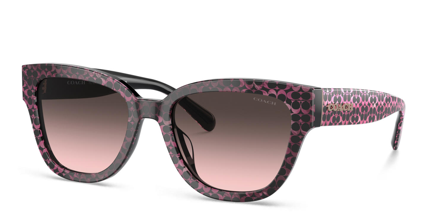 Coach Logo Signature Butterfly Sunglasses in Pink Havana on Black – Product Photo 1
