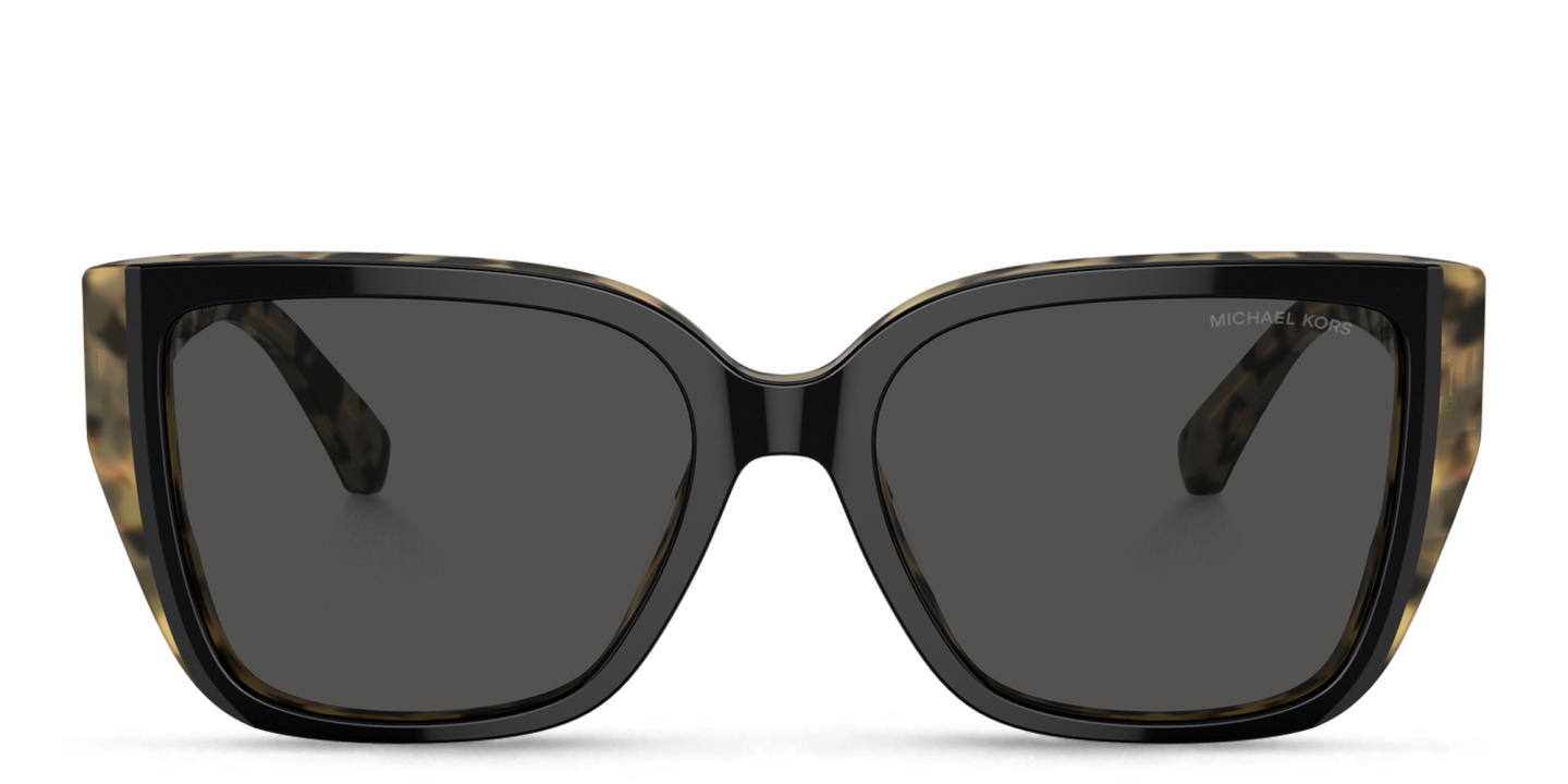 Shop Michael Kors Rectangle Sunglasses in Black & Tortoise online.