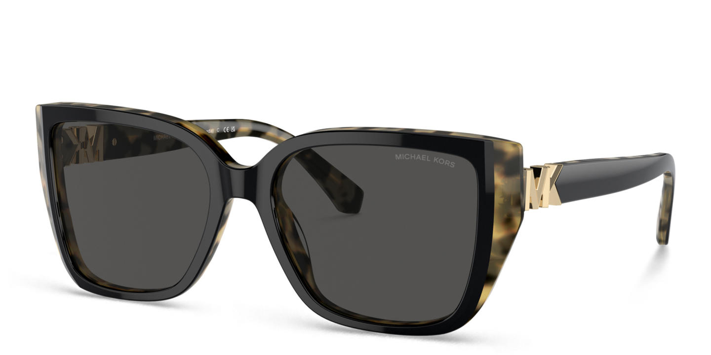 Shop Michael Kors Rectangle Sunglasses in Black & Tortoise online.