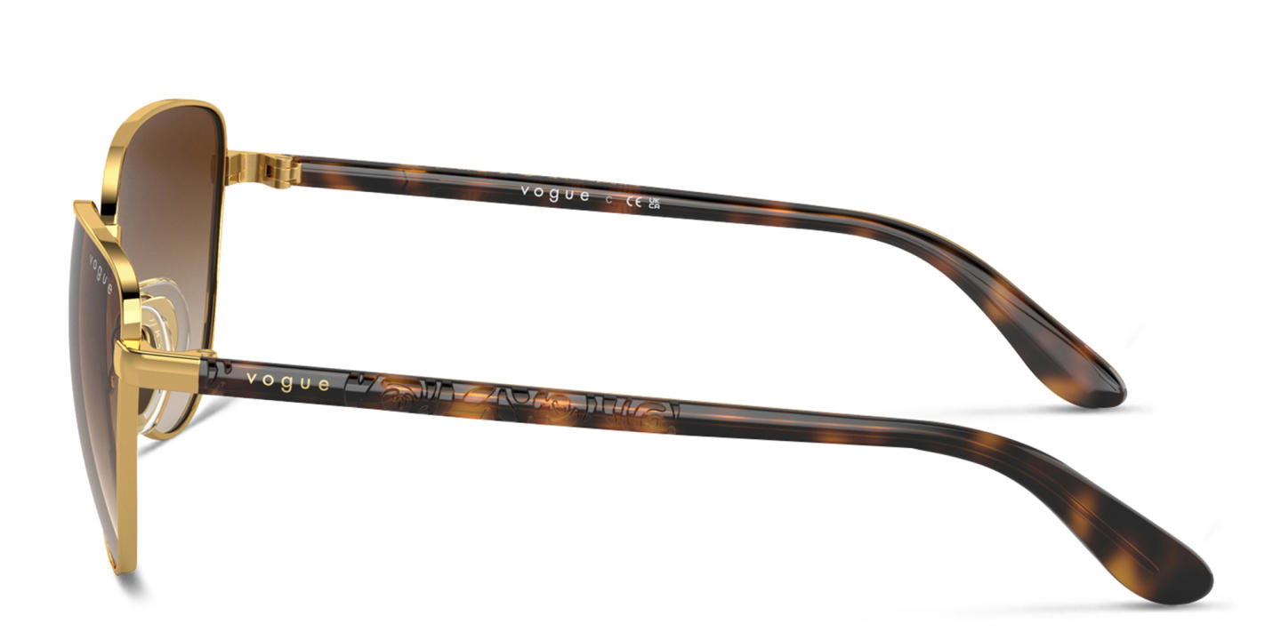 Vogue Eyewear Logo Signature Cat-Eye Sunglasses in Gold – Product Photo 2