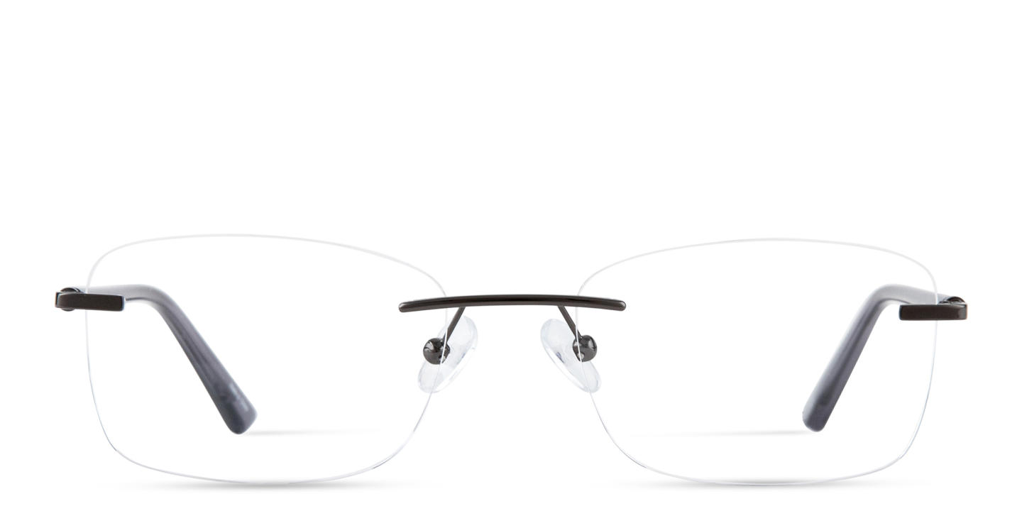 TRICE Logo Rimless Rectangle Eyeglasses in Gunmetal – Product Photo 0