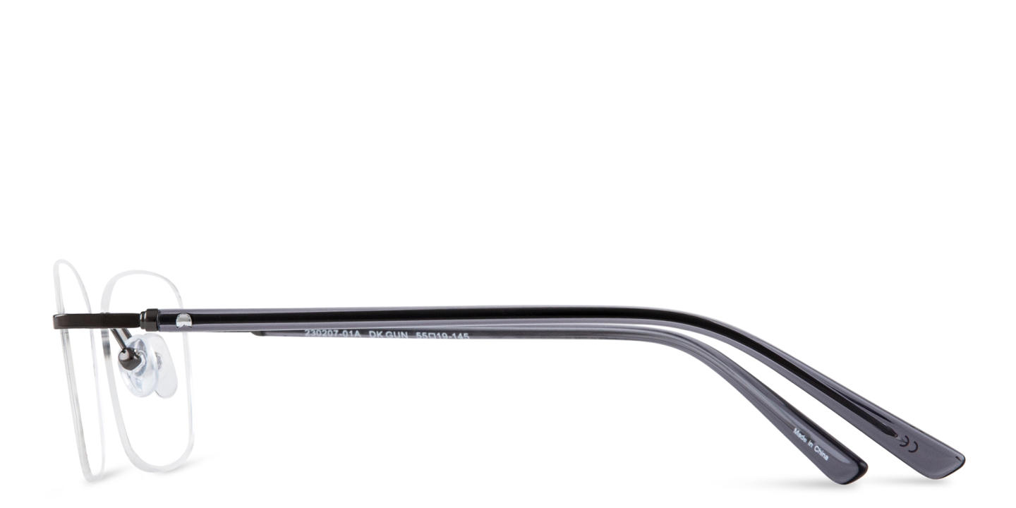 TRICE Logo Rimless Rectangle Eyeglasses in Gunmetal – Product Photo 2