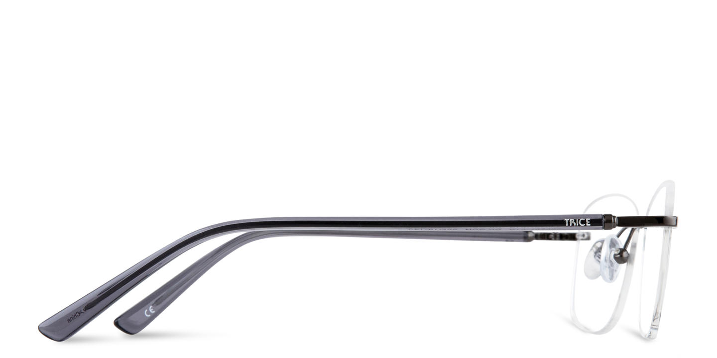 TRICE Logo Rimless Rectangle Eyeglasses in Gunmetal – Product Photo 3