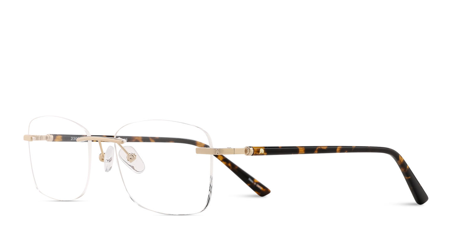 TRICE Logo Rimless Rectangle Eyeglasses in Gold – Product Photo 1