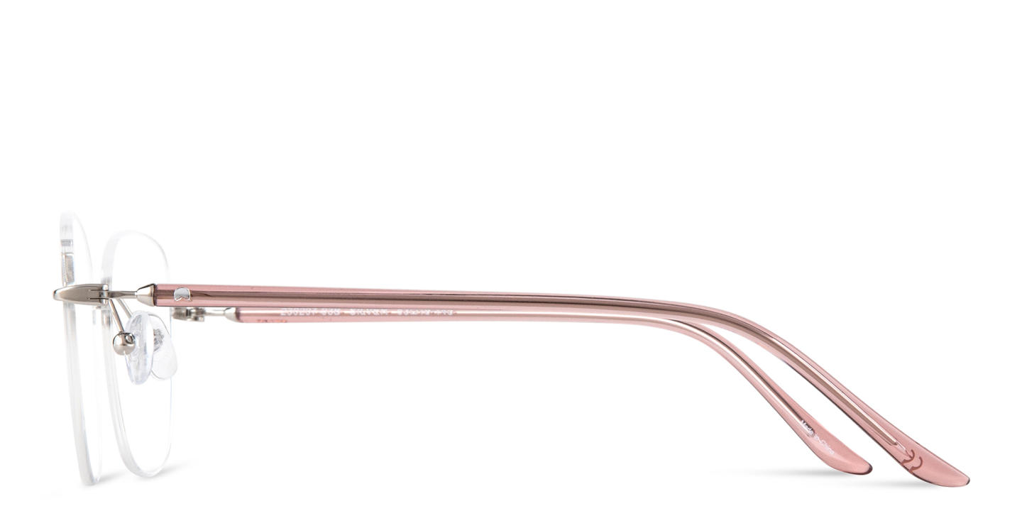 Shop TRICE Logo Rimless Square Eyeglasses in Silver online.