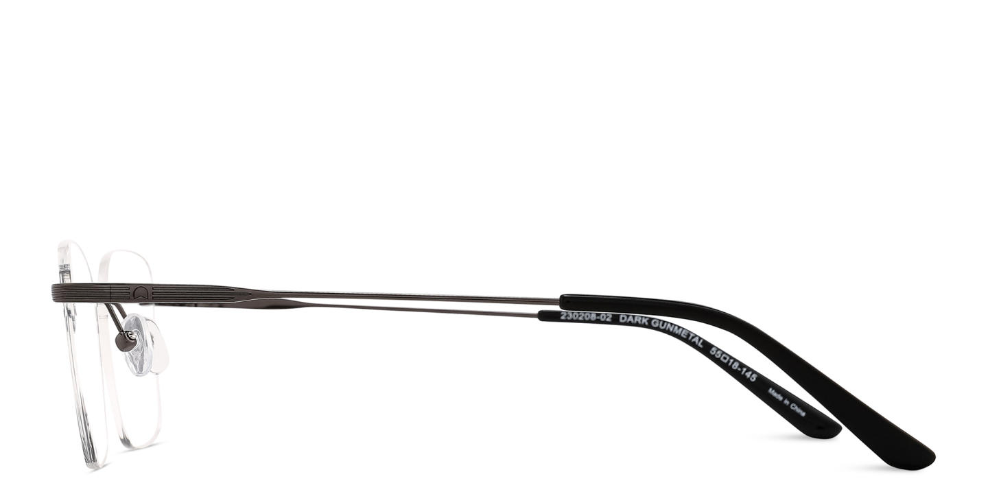 TRICE Logo Rimless Square Eyeglasses in Gunmetal – Product Photo 2