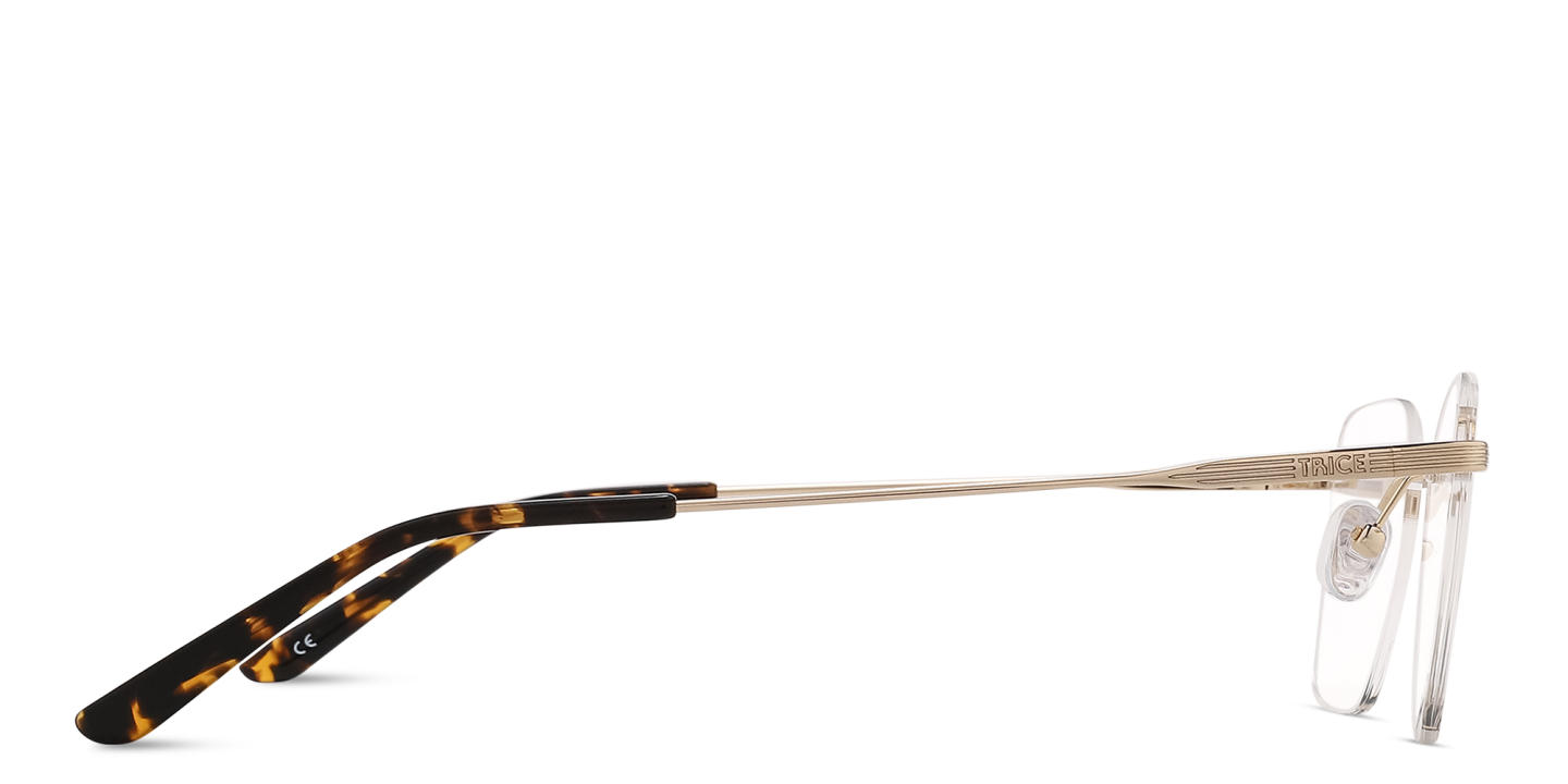 TRICE Logo Rimless Square Eyeglasses in Gold – Product Photo 3