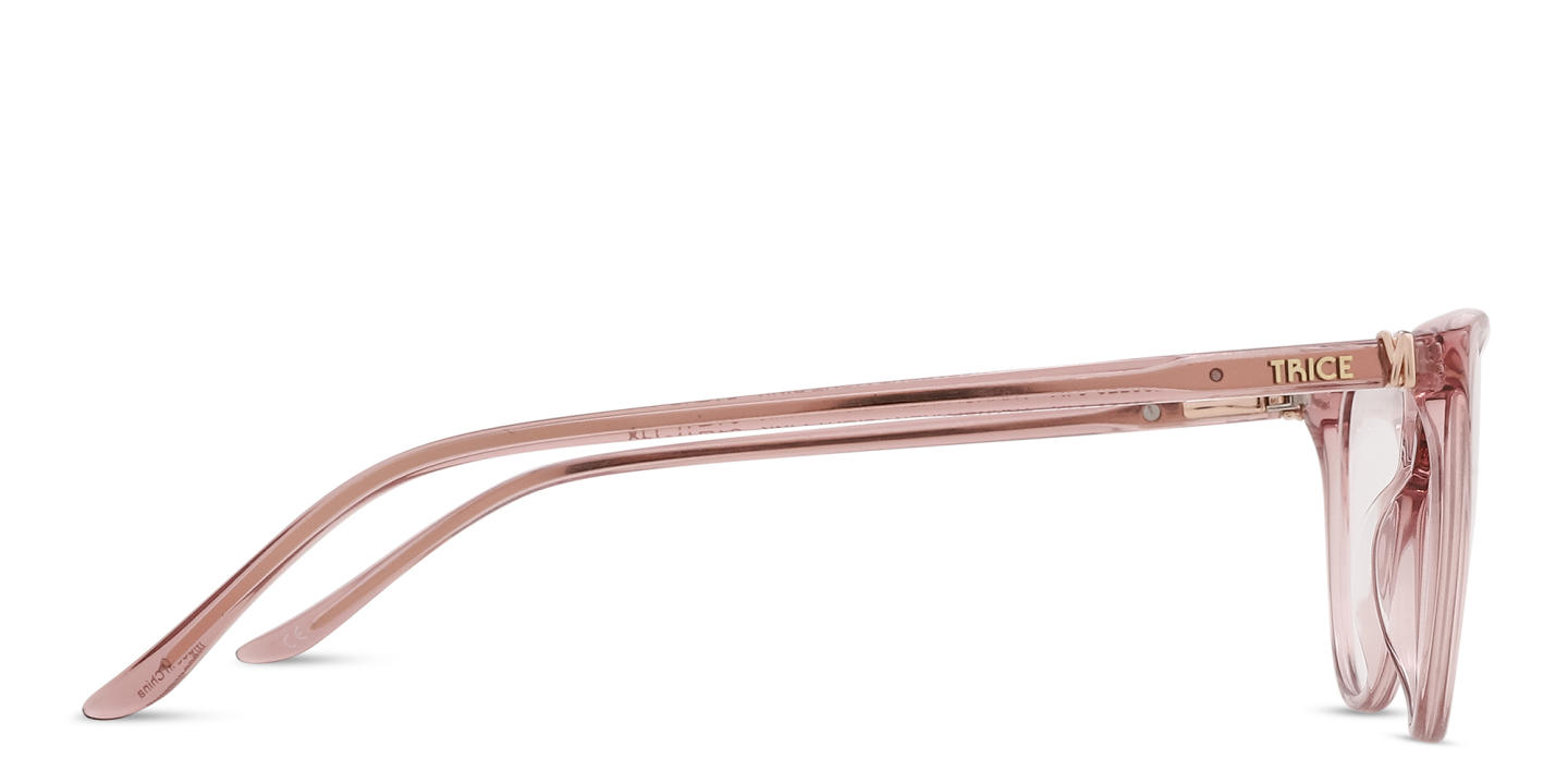 TRICE Logo Cat-Eye Eyeglasses in Transparent Light Pink – Product Photo 3