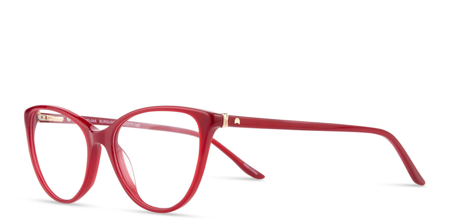 TRICE Logo Cat-Eye Eyeglasses in Burgundy – Product Photo 1