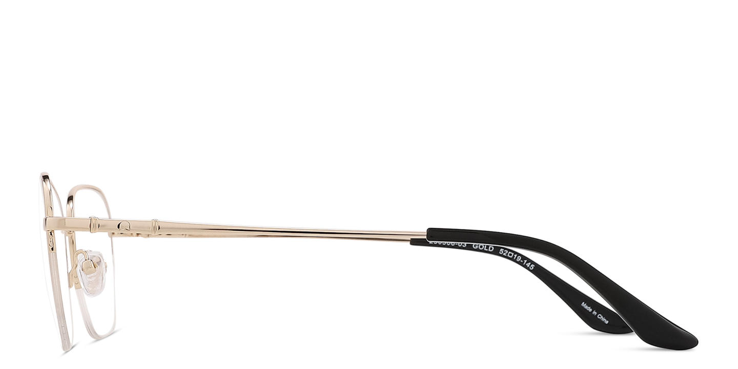 Shop TRICE Logo Half-Rim Square Eyeglasses in Gold online.