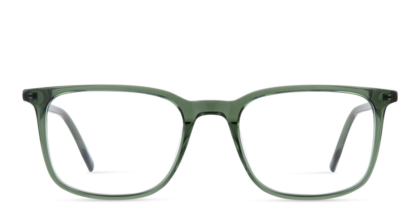 Shop TRICE Logo Unisex Square Eyeglasses in Transparent Green online.