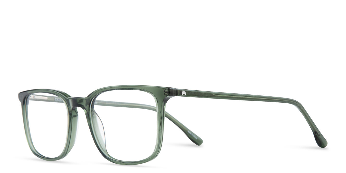 Shop TRICE Logo Unisex Square Eyeglasses in Transparent Green online.