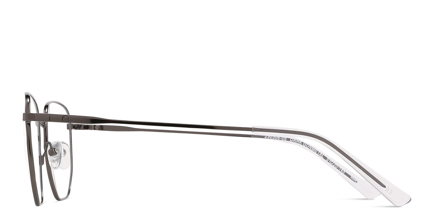 TRICE Logo Unisex Irregular Eyeglasses in Gunmetal – Product Photo 2