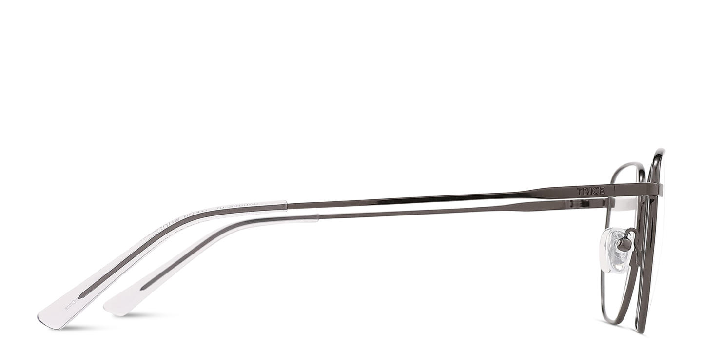 TRICE Logo Unisex Irregular Eyeglasses in Gunmetal – Product Photo 3