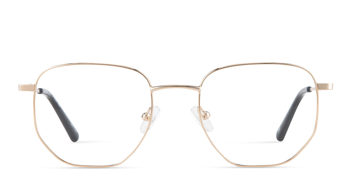 TRICE Logo Unisex Irregular Eyeglasses in Gold – Product Photo 0