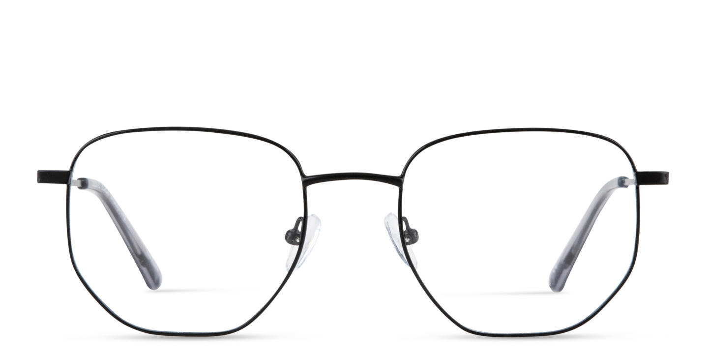 TRICE Logo Unisex Irregular Eyeglasses in Black – Product Photo 0