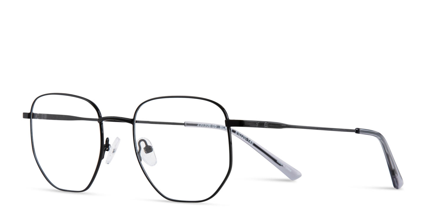 TRICE Logo Unisex Irregular Eyeglasses in Black – Product Photo 1