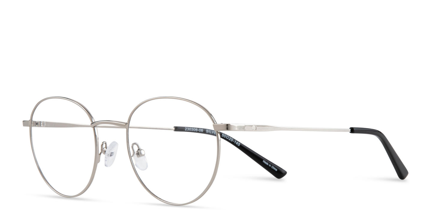 TRICE Logo Unisex Round Eyeglasses in Silver – Product Photo 1