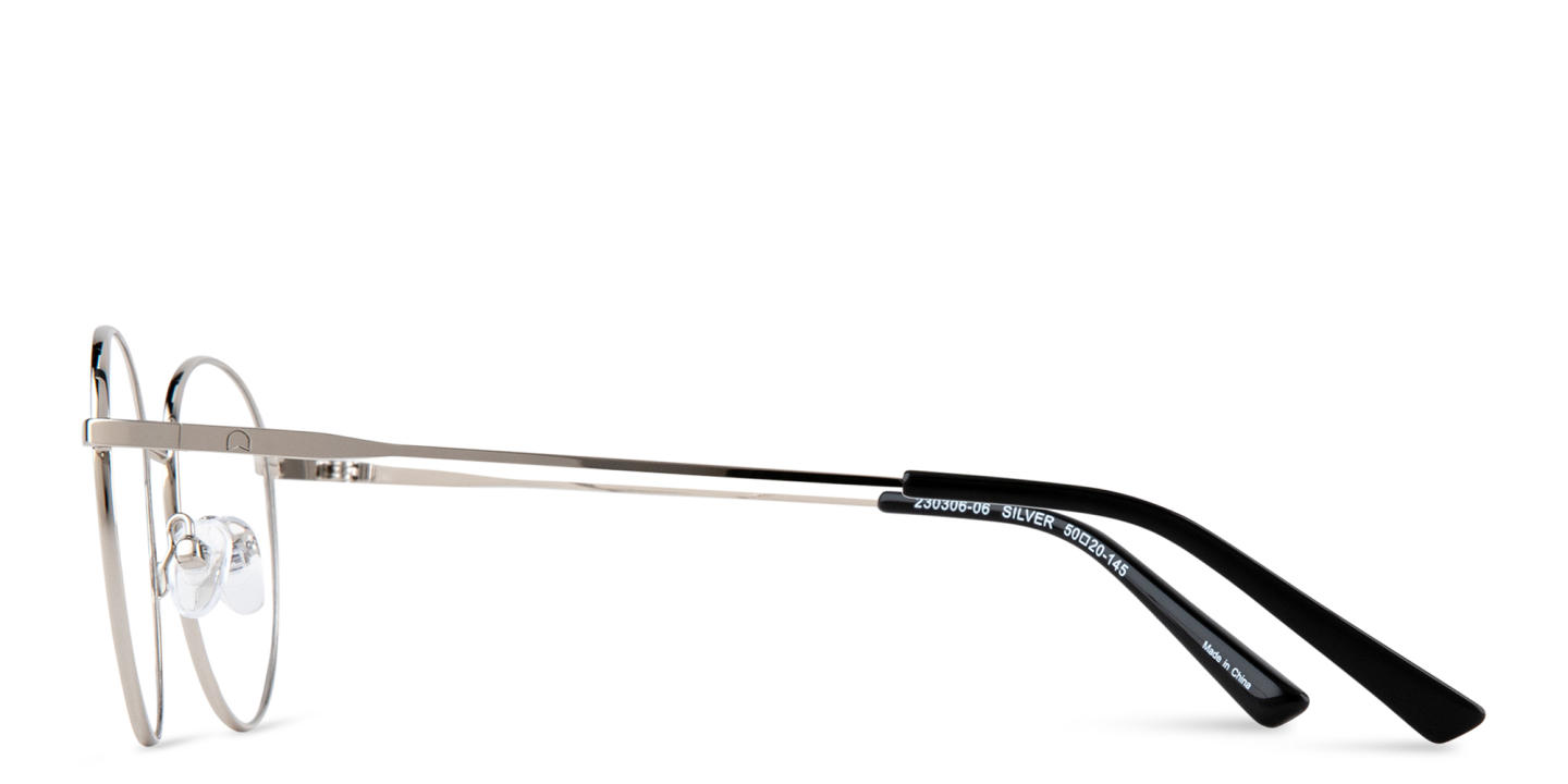 TRICE Logo Unisex Round Eyeglasses in Silver – Product Photo 2