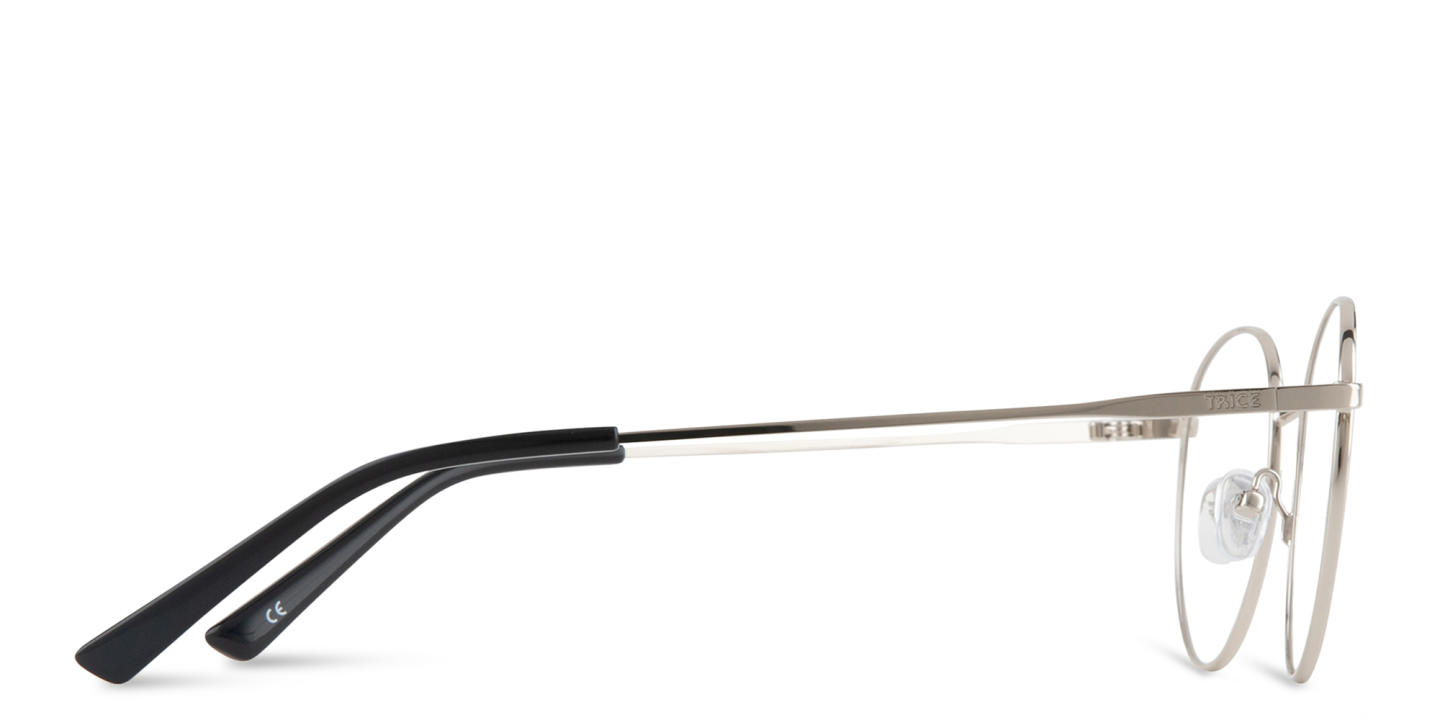 TRICE Logo Unisex Round Eyeglasses in Silver – Product Photo 3