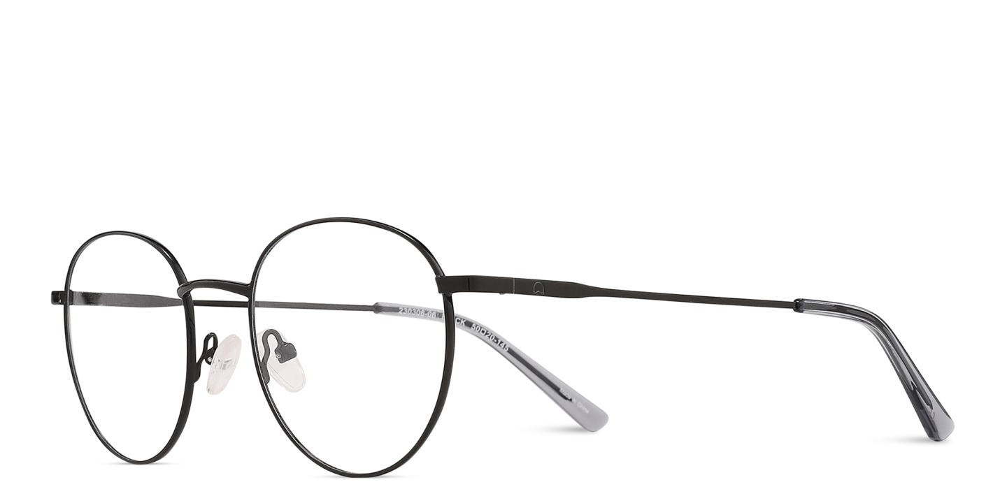 TRICE Logo Unisex Round Eyeglasses in Black – Product Photo 1