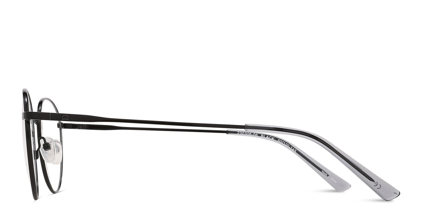 TRICE Logo Unisex Round Eyeglasses in Black – Product Photo 2