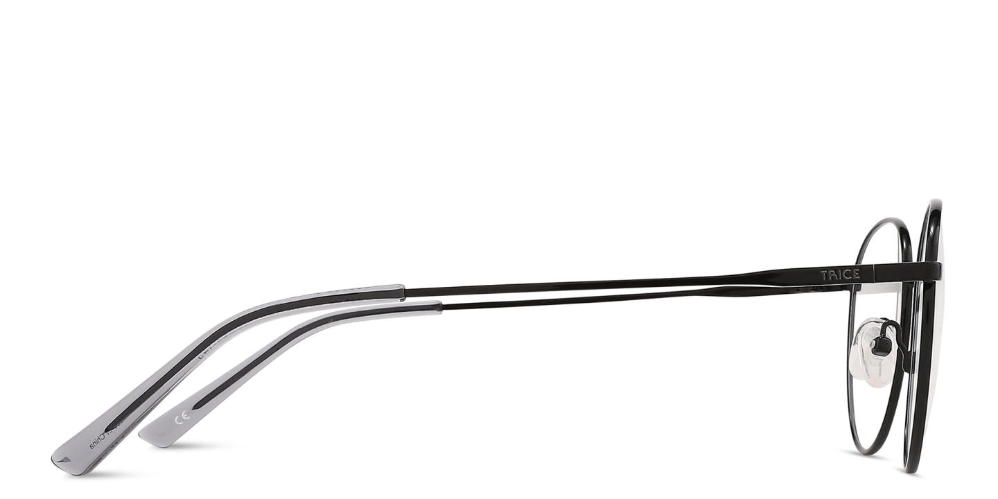 TRICE Logo Unisex Round Eyeglasses in Black – Product Photo 3