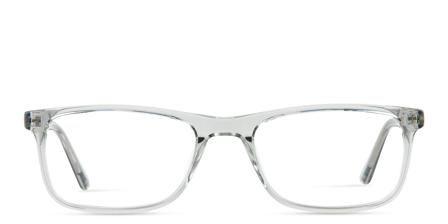 Shop TRICE Logo Rectangle Eyeglasses in Transparent Grey online.