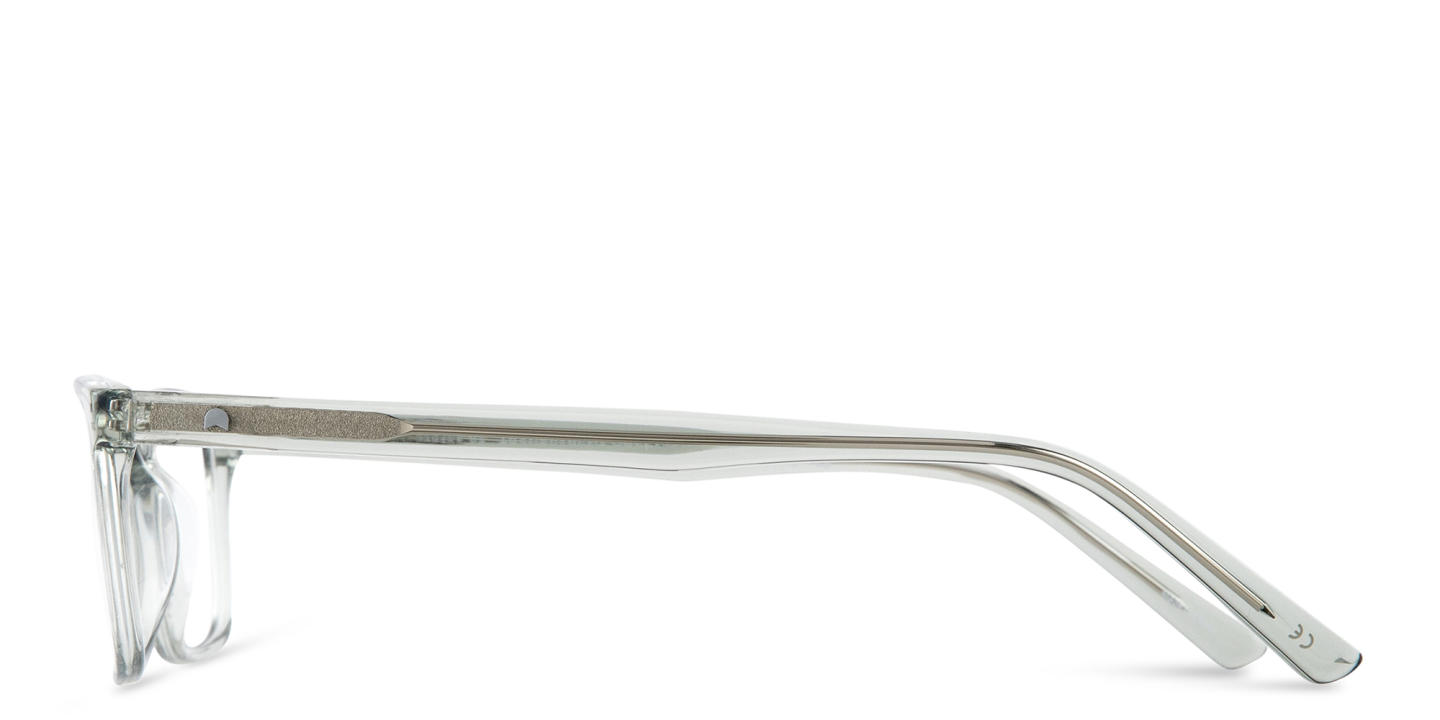 Shop TRICE Logo Rectangle Eyeglasses in Transparent Grey online.