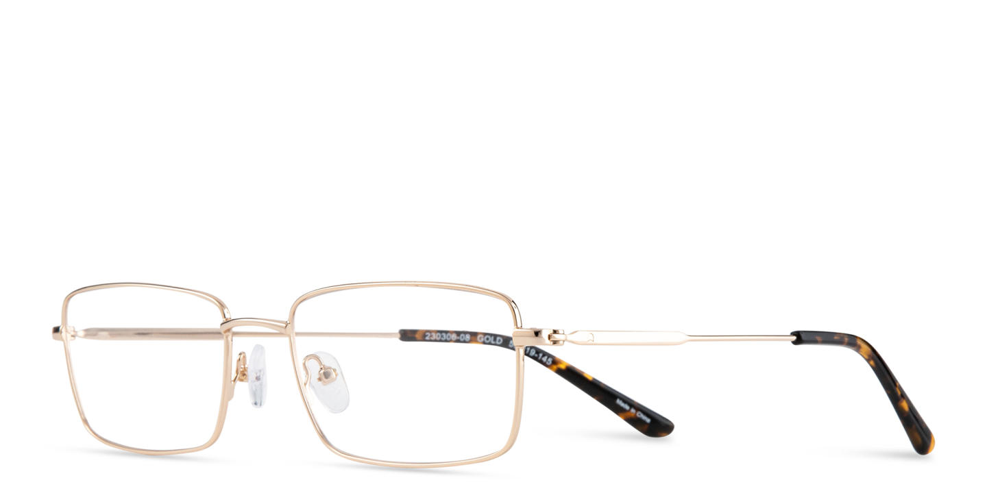 TRICE Logo Rectangle Eyeglasses in Gold – Product Photo 1