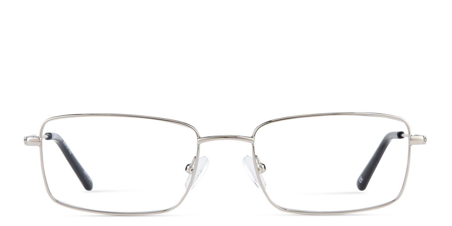 TRICE Logo Rectangle Eyeglasses in Silver – Product Photo 0