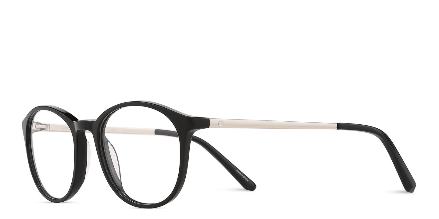 TRICE Logo Round Eyeglasses in Black – Product Photo 1