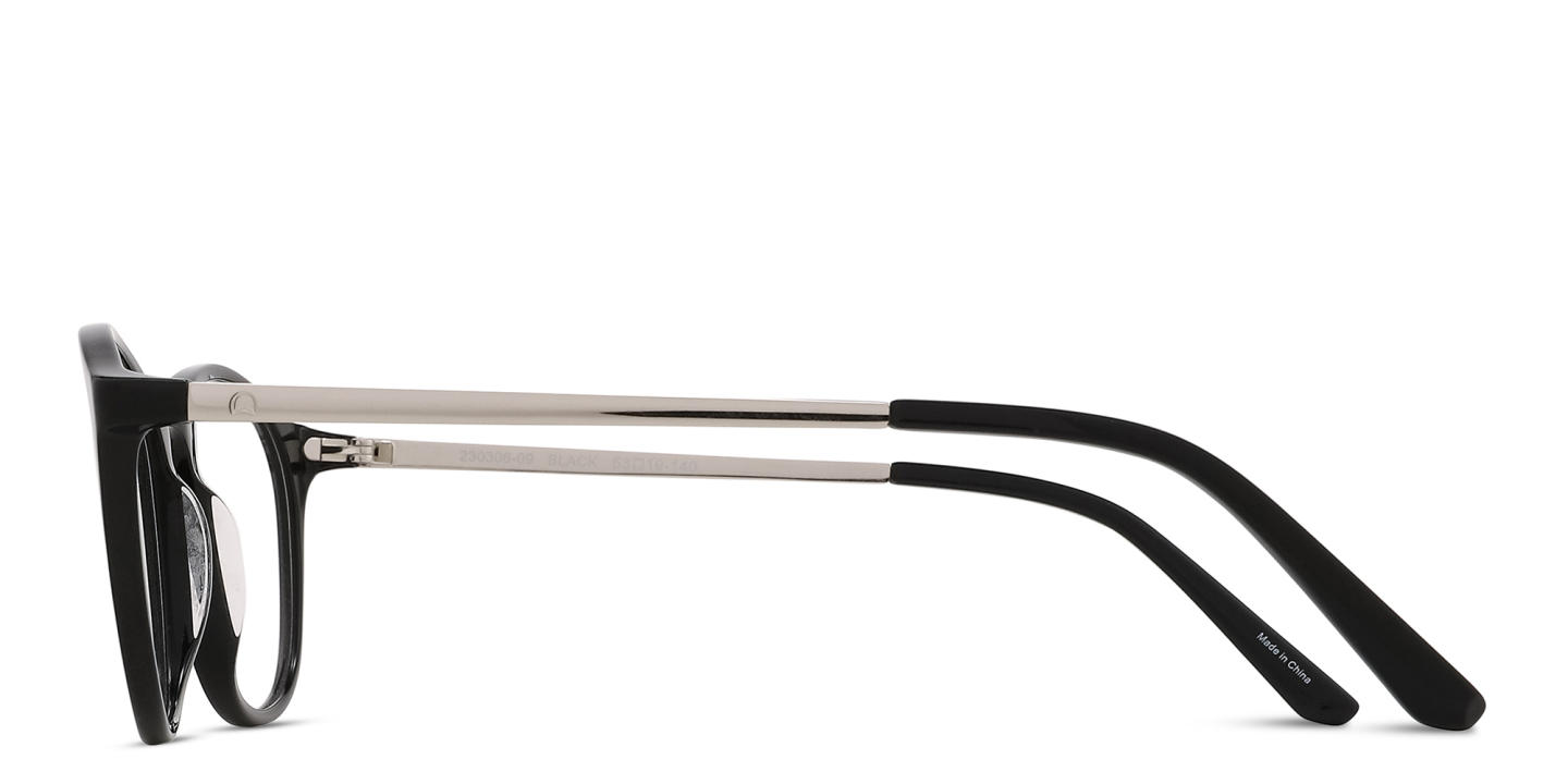 TRICE Logo Round Eyeglasses in Black – Product Photo 2