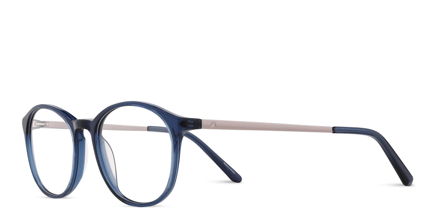 TRICE Logo Round Eyeglasses in Blue – Product Photo 1