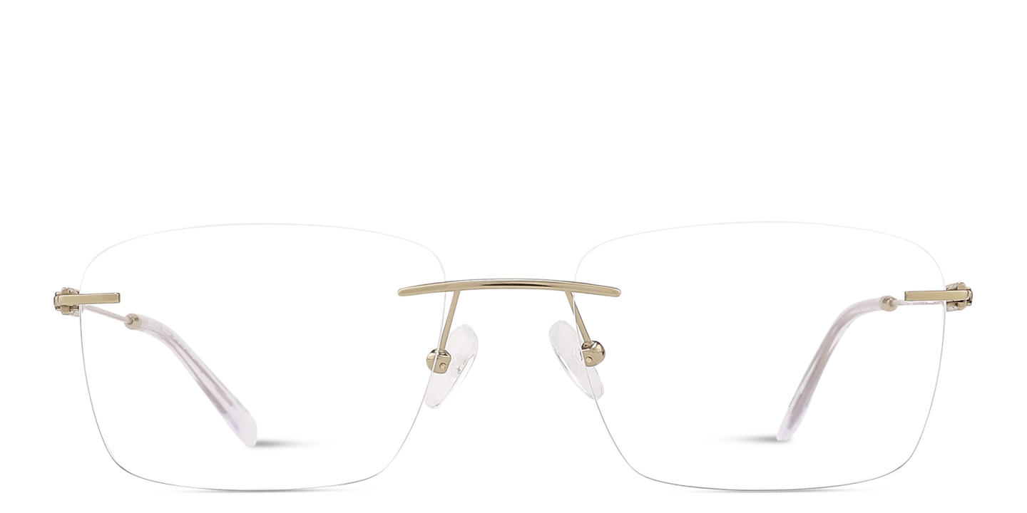 TRICE Logo Rimless Rectangle Eyeglasses in Gold – Product Photo 0
