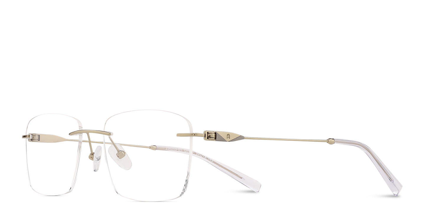 TRICE Logo Rimless Rectangle Eyeglasses in Gold – Product Photo 1