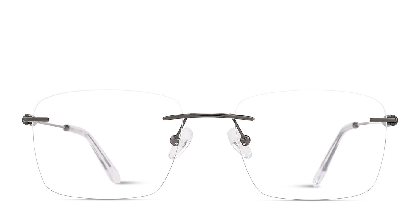 TRICE Logo Rimless Rectangle Eyeglasses in Gunmetal – Product Photo 0
