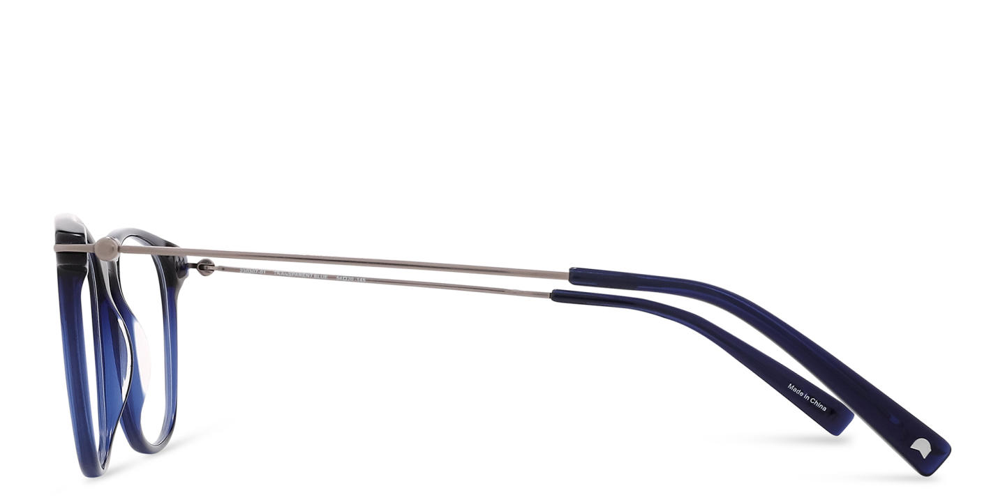 TRICE Logo Square Eyeglasses in Blue – Product Photo 2