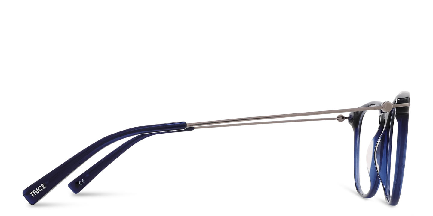 TRICE Logo Square Eyeglasses in Blue – Product Photo 3