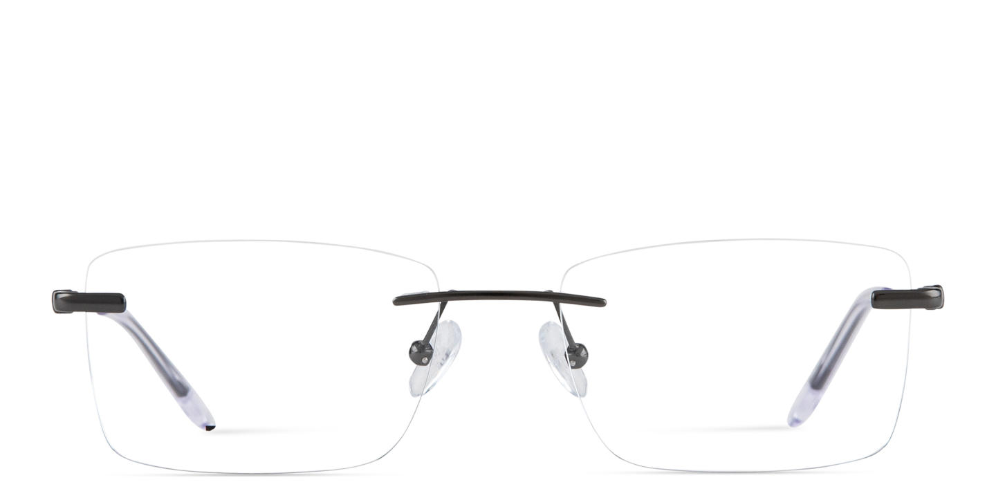 TRICE Logo Rimless Rectangle Eyeglasses in Gunmetal – Product Photo 0