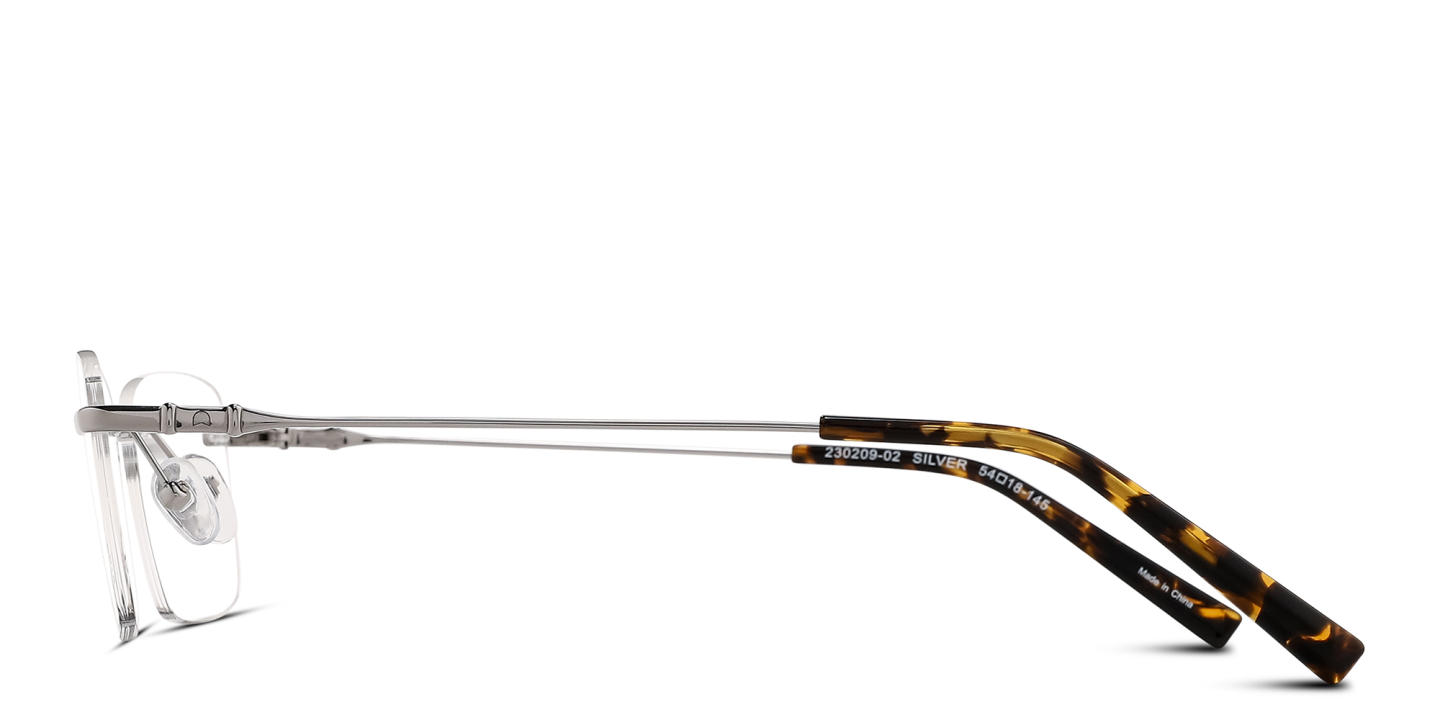 TRICE Logo Rimless Rectangle Eyeglasses in Silver – Product Photo 2