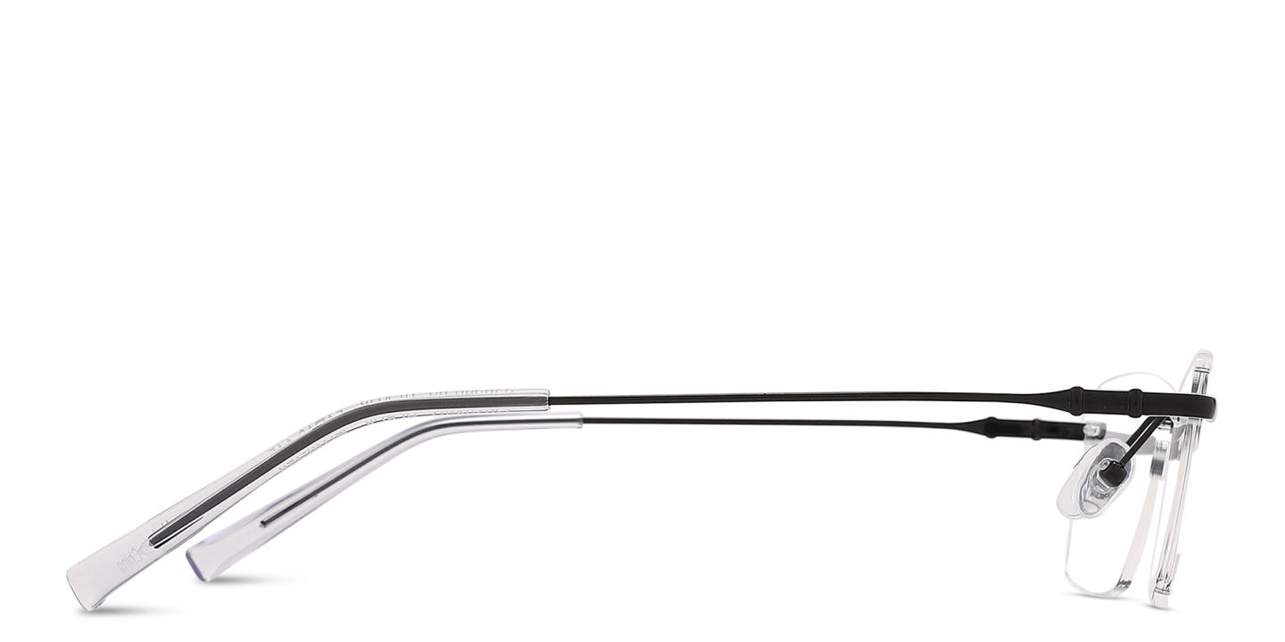 TRICE Logo Rimless Rectangle Eyeglasses in Black – Product Photo 3