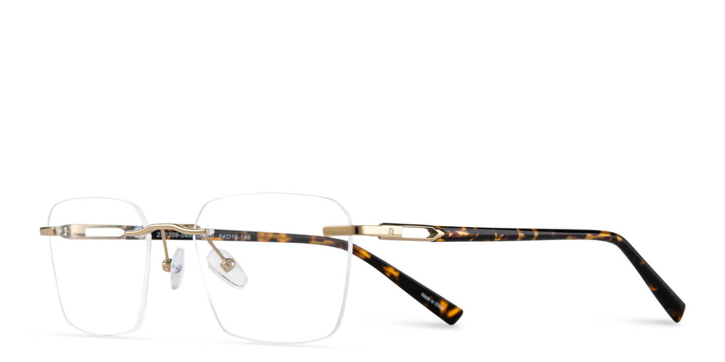 TRICE Logo Rimless Square Eyeglasses in Gold – Product Photo 1