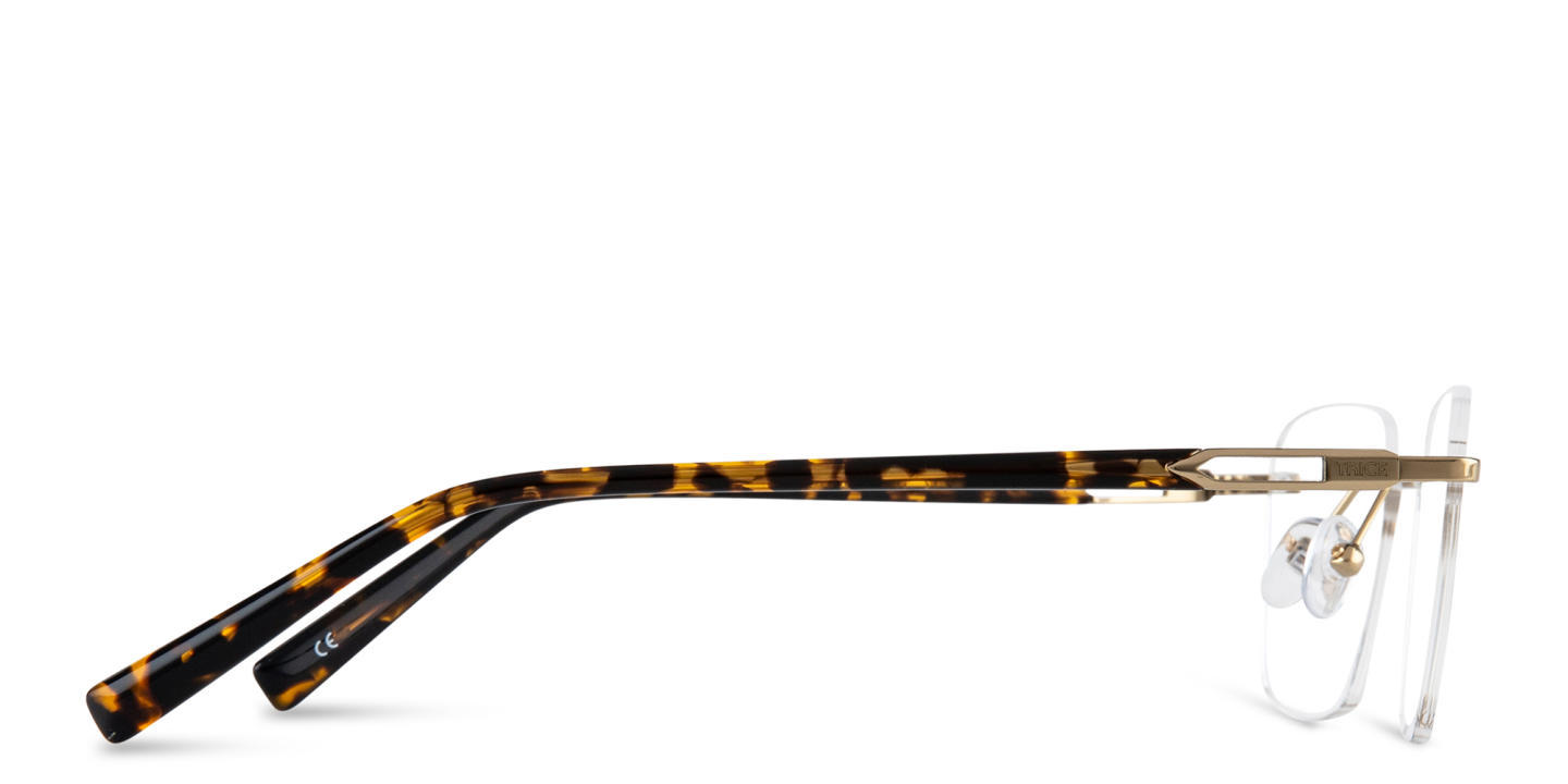 TRICE Logo Rimless Square Eyeglasses in Gold – Product Photo 3