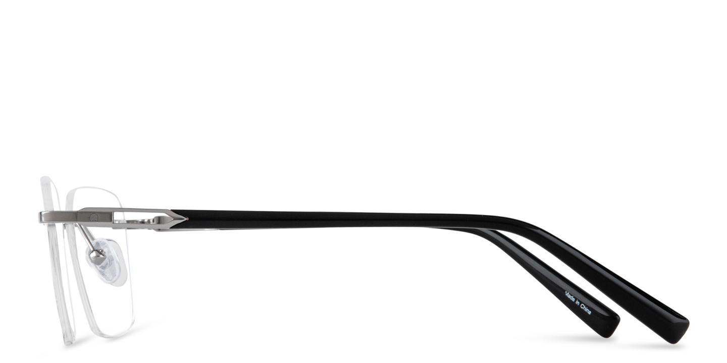 TRICE Logo Rimless Square Eyeglasses in Silver – Product Photo 2