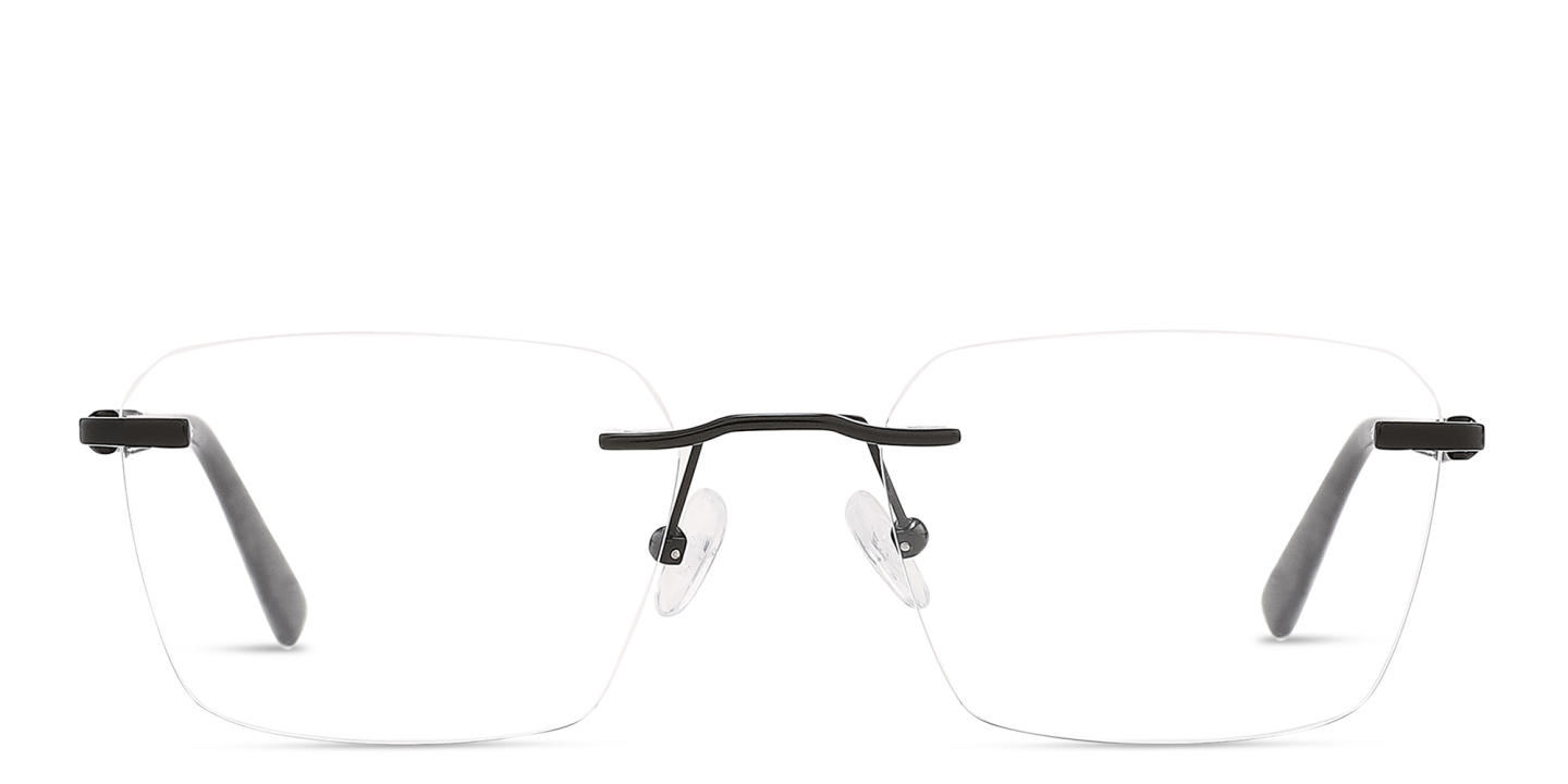 TRICE Logo Rimless Square Eyeglasses in Dark Gunmetal – Product Photo 0