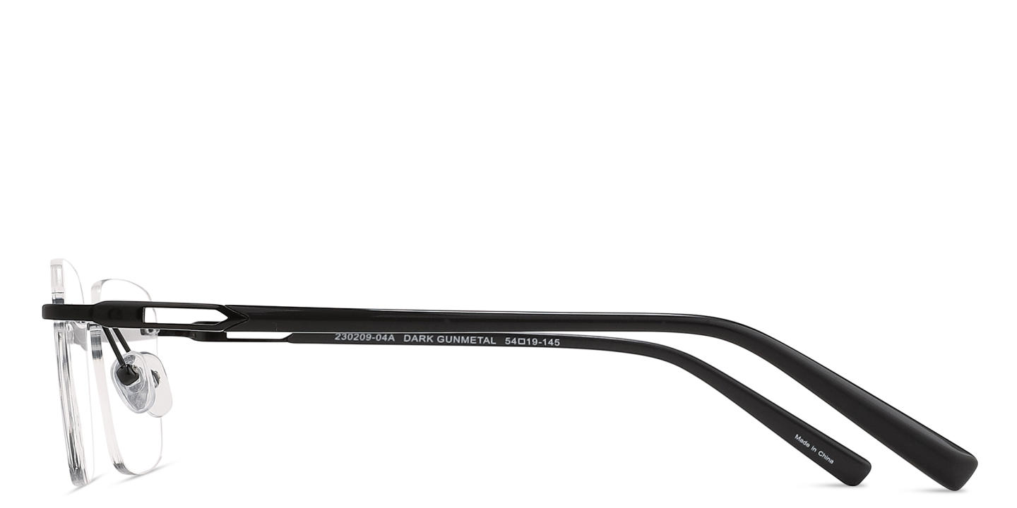 TRICE Logo Rimless Square Eyeglasses in Dark Gunmetal – Product Photo 2